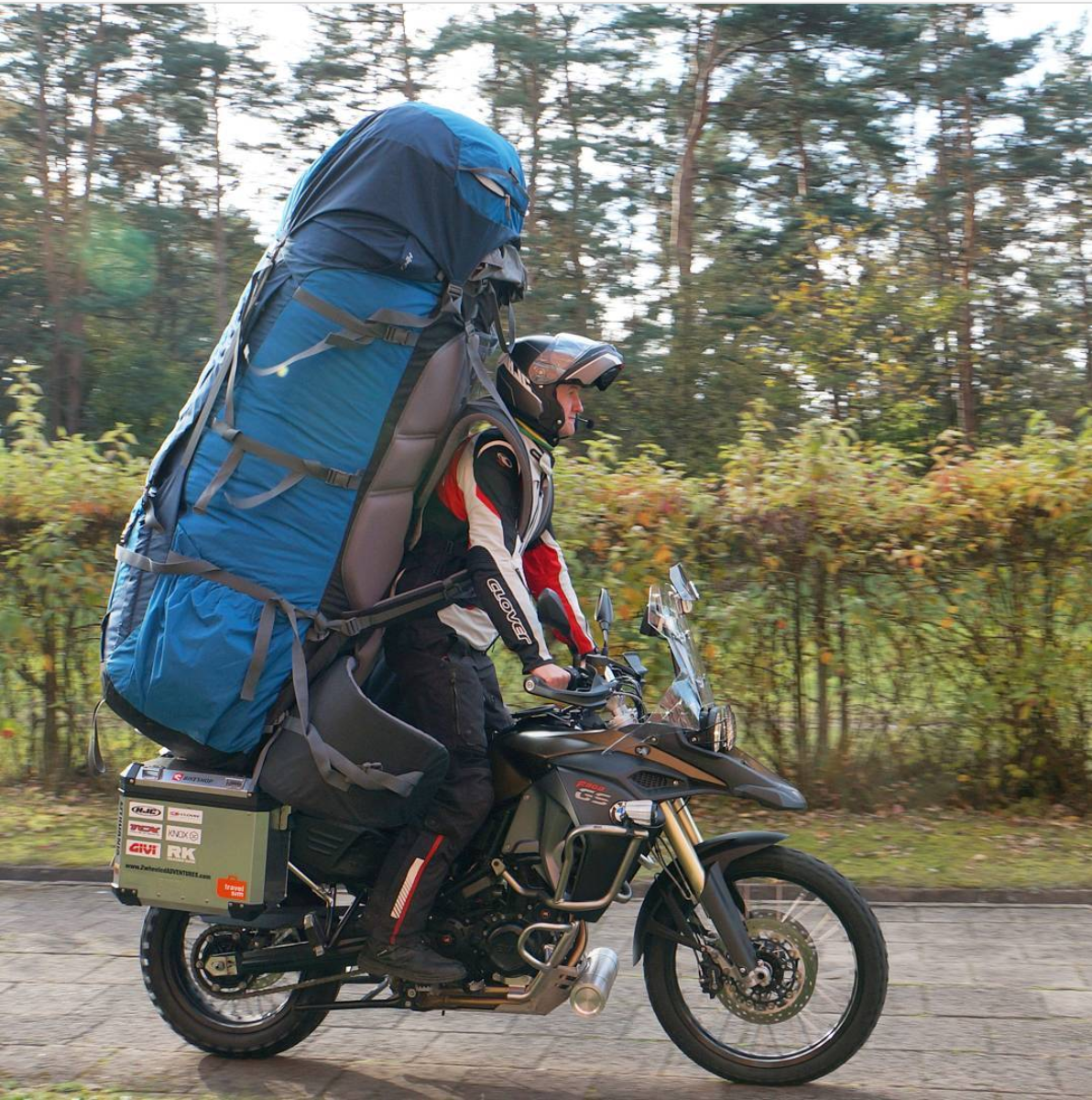 Big Backpack On Motorcycle